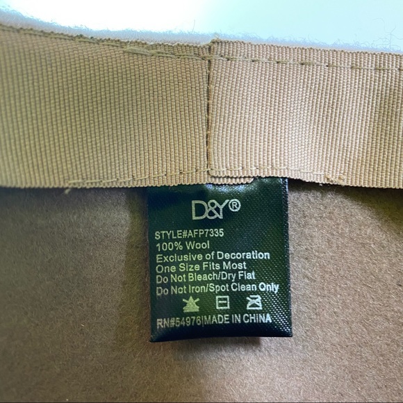 Tan Wool Floppy Hat with Leather Tie - Picture 3 of 5